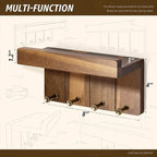 Rebee Vision Farmhouse Key Holder Wall Mount - Small Key Rack & Mail Organizer for Wall with 4 Key Hooks & Small Shelf - Home