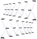 WEBI Accordion Wall Hanger,Expandable Wooden Coat Rack,Accordion Hat Rack for Wall for Hats,20 Peg Hooks,Black White,2 Packs