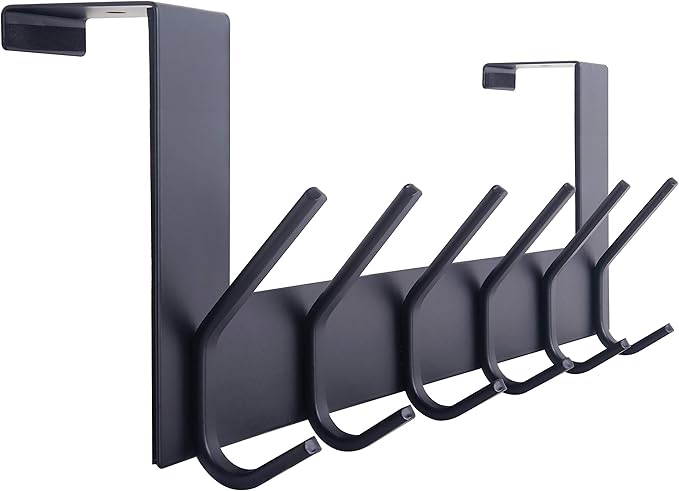 WEBI Over The Door Hooks Door Hanger,Over The Door Towel Rack with 6 Hooks for Hanging,Door Coat Towel Hanger Door Coat Rack,