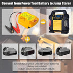 Car Jump Starter Adapter for Dewalt 20V/60V Li-ion Battery,Automotive Battery Booster with 12V Jumper Cable Clamps,Emergency