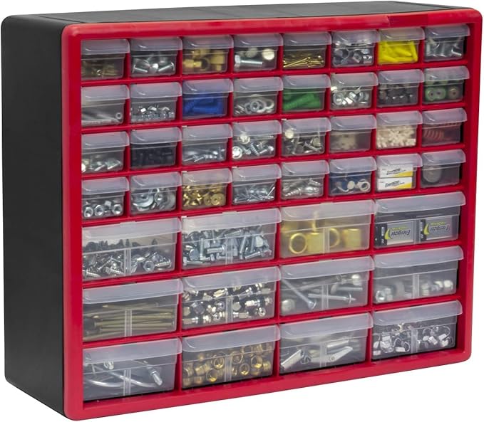 Akro-Mils 44-Drawer Plastic Drawer Storage Cabinet for Garage Organization, Bead Organizer, Building Bricks Storage, Teacher 