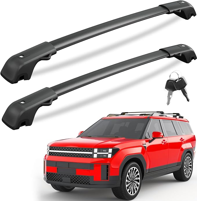 KINGGERI 300LBS Lockable Roof Rack Cross Bars Compatible with 2024 2025 2026 Hyundai Santa Fe & Santa Fe Hybrid with Raised Side Rails (Not for SE), Aluminum Heavy Duty Crossbar Luggage Accessories