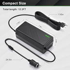 AC to DC Converter 20A/240W/12.36FT/110V-240V to 12V Converter Car Cigarette Lighter Socket AC/DC Power Adapter for Inflator,