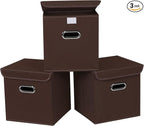 Closet Organizers Fabric Storage Bins With Lids Collapsible Cube Storages Organizer Basket With Handles,Storage Boxes for Clo
