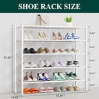 Smiry Shoe Rack, 5 Tier Thick Long Bamboo Shoe Organizer, Stackable Free Standing Wooden Shoe Storage Shelf for Closet, Entry