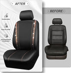CAR PASS Bling Diamond Car Seat Covers Full Sets, Shining Rhinestone Waterproof Faux Leather, with Zipper, Universal Fit Automotive Glitter Crystal Sparkle Strips Cute Women Girl, Champagne Gold