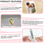 HIIXHC 4Pcs Car Picture Holder, Magnetic Car Photo Holder, Sun Visor Photo Clip for 3 Inch Photos, Personalized Acrylic Visor Clip for Drive Safe Daddy/Family/Pet Pictures | Car Accessories