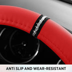 Road Comforts Leopard Steering Wheel Cover for Women, Cute Anti-Slip Microfiber Leather, Fits D Shape Flat Bottom Steering Wh