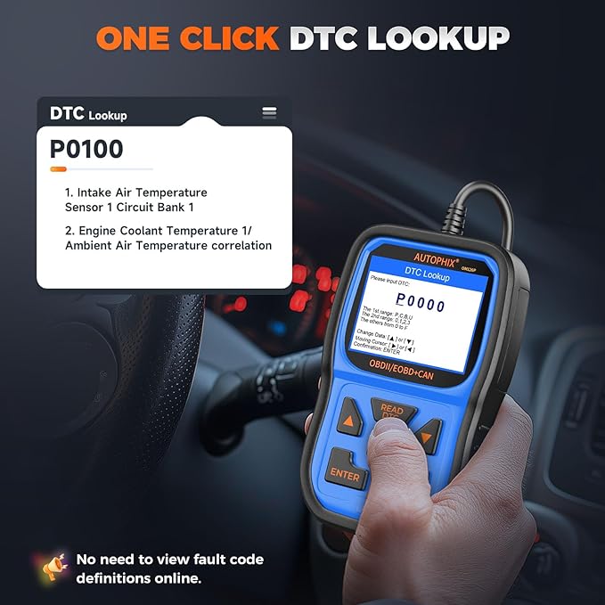 AUTOPHIX OM126P+ OBD2 Scanner, Check Engine Light Code Reader, Car Code Scanner for Automotive Diagnostic, Read & Clear Fault