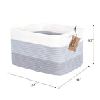 COMFY-HOMI 3PACK Cotton Rope Woven Basket With Handles for Shelves, Toy, Book, Cloth Storage Basket for Organizing|13.5" x 11