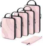 BAGSMART Compression Packing Cubes, 6 Set/4 Set/2 Set Travel Packing Cubes for Carry on Suitcases, Compression Suitcase Organ
