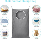 KEEPJOY 2Pack Space-Saving Hanging Laundry Bag, Door Laundry Hamper with 2 Different Types of Hooks, 30x20 Inch Oxford Fabric
