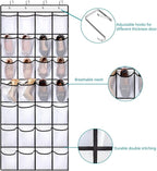 REGELETO 2 Pack 28 Pocket Over the Door Shoe Organizer, Hanging Shoe Rack for Door Large Capacity Shoe Organizer Holder with 