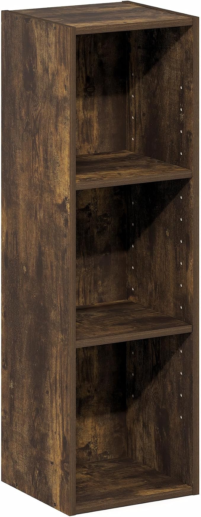 Furinno Fulda Book Shelf, 3-Tier Narrow Bookshelf, Bookcase with 10-in Width Storage Shelf, 9.3 x 9.8 x 31.5, for Living Room