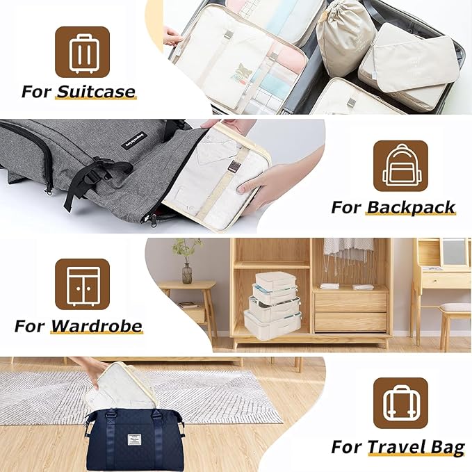 LANSKLBD 8 Set Packing Cubes for Suitcases Travel Luggage Packing Organizers,Travel Accessories Essentials Luggage Organizer 