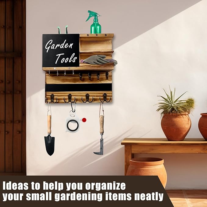 Key Holder for Wall Mounted Keys and Mail Holder Decorative Farmhouse Organizer Wall Hanger with Hooks Small Key Shelf for Ho