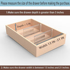 8 Pack Adjustable Drawer Dividers for Clothes,5" High Expandable From 13-21" Clear Drawer Organizers, PC Plastic Separators f