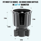 Upgraded Car Cup Holder Expander Adapter with Offset Adjustable Base, Compatible with Yeti 14/24/36/46oz Ramblers, Hydro Flas