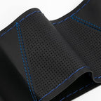 AUTOXBERT Sports Style Hand Sew Steering Wheel Cover Microfiber Leather Car Auto Steering Wheel Cover Stitch on Wrap for Cars