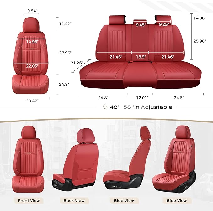 Coverado Car Seat Covers Front Seats, Seat Covers for Cars, Car Seat Protector, 2-Pack Car Seat Cushion Nappa Leather, Waterp