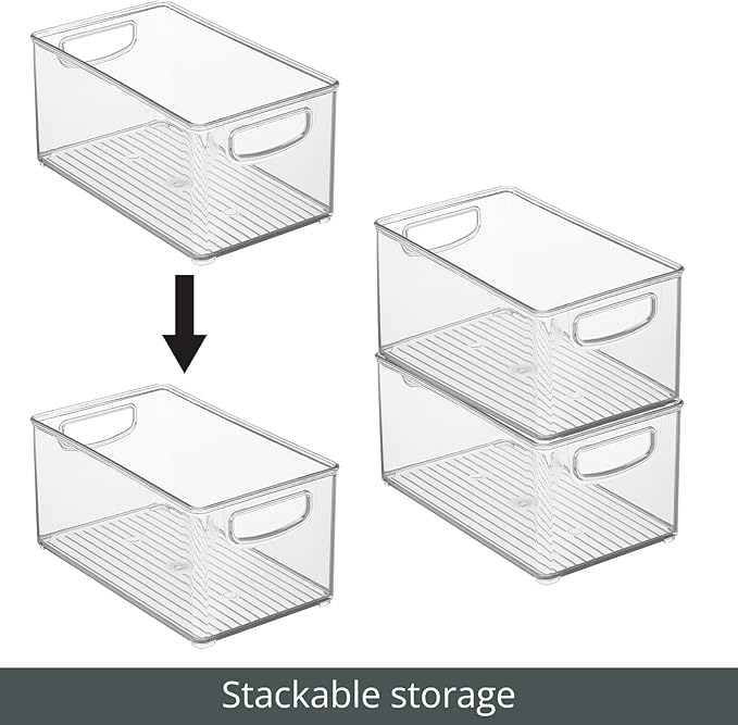 mDesign Plastic Baby Nursery and Food Organizer - Storage Holder Bin with Handles for Closet, Cupboard, Cabinet, Drawers, She