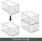 mDesign Plastic Baby Nursery and Food Organizer - Storage Holder Bin with Handles for Closet, Cupboard, Cabinet, Drawers, She