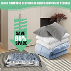 16 Pack Vacuum Storage Bags, Space Saver Bags, Compression for Comforters and Blankets, Sealer Clothes Storage with Hand Pump