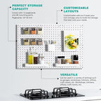 12Pcs Peg board, Pegboard Wall Organizer Panels, Wall Mount Display Small Pegboard Kits, Pegboard, Peg Boards for Wall Craft 