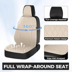 FLORICH Car Seat Covers Front Seat, Leather Seat Covers for Cars, Waterproof Car Seat Protector Breathable, Front Seat Covers