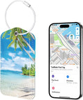 TopMade Smart Luggage Tag with Find My, Premium Leather Luggage Tags for Suitcase, Travel Bags, Backpacks, Anti-Lost Suitcase