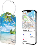 TopMade Smart Luggage Tag with Find My, Premium Leather Luggage Tags for Suitcase, Travel Bags, Backpacks, Anti-Lost Suitcase