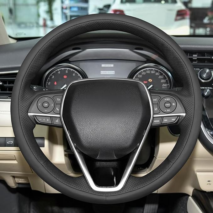 MEWANT Hand Sewn 3D Style Steering Wheel Cover for Toyota Camry 2018-2019/Toyota Avalon 2019/Toyota Corolla 2019-2020/Toyota RAV4 2019 Steering Wheel Accessories