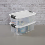 Sterilite 6-Pack Ultra Latching Box, Storage Bins with Lids, Clear Plastic, 18 Quart - Heavy-Duty Organizing Containers for C