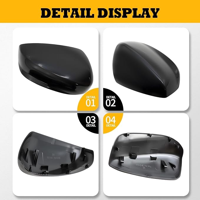 Side Rearview Mirror Cover Caps Compatible with Accord 2008 2009 2010 2011 2012 2012 Black Exterior Side Mirror Cover Rearview Mirror Caps Mirror Housing Left Driver Right Passenger