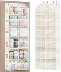 Univivi Over the Door Organizer, 6 Tiers Behind Door Storage with Clear Deep Pockets Hanging Organizer for Closet, Bedroom, N