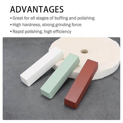 SCOTTCHEN Buffing Polishing Cutting Compounds 12 Oz. Kit - Green Fine/White Medium/Red Coarse - 3 Pack