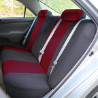 FH Group Flat Cloth Full Set Car Seat Covers Three Row 7 Seater - Universal Fit for Cars, Trucks & SUVs Burgundy