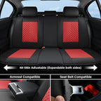 Coverado Car Seat Covers Full Set, Faux Leather Seat Covers for Car, Luxury Automotive Seat Covers Waterproof Car Seat Protec