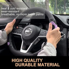 PINCTROT D Shaped Comfy Grip Steering Wheel Cover, Anti-Slip Design, Flat Bottom 14.5-15 Inch(Silicone Purple)