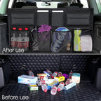 Car Trunk Organizer, Large Capacity 600D Oxford Cloth Vehicle Storage Bag with 8 Pocekt, Automotive Backseat Hanging Cargo