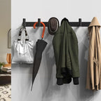 VAEHOLD Black Hat and Coat Wall Mount Rack - 3 Hooks for Robes, Bags, Keys, and Towels - Bathroom Towel Hanger Organizer (2 P