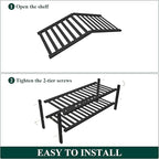 Smiry Bamboo Shoe Rack for Closet, 2 Tier Wooden Stackable Shoe Organizer, Free Standing Shoes Storage Shelf for Entryway, Fr