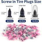 Screw in Tire Plugs, 70 Pcs Tire Repair Screws, Tire Repair Rubber Nail Kit, Tire Screw Plug Repair Kit, Self Screw in Tire R