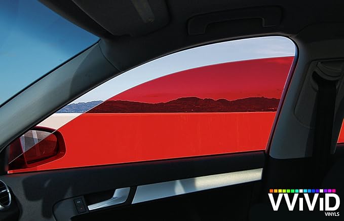 VViViD Colorful Transparent Vinyl Car Window Tinting 30 Inch x 60 Inch 2 Roll Pack (Red)