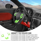 Linskip Steering Wheel Trim Compatible with Dodge Journey 2013-2022 & Charger/Challenger/Durango/Dart 2009-2014, Journey Steering Wheel Cover, Journey Interior Accessories 3Pcs(Light Green)