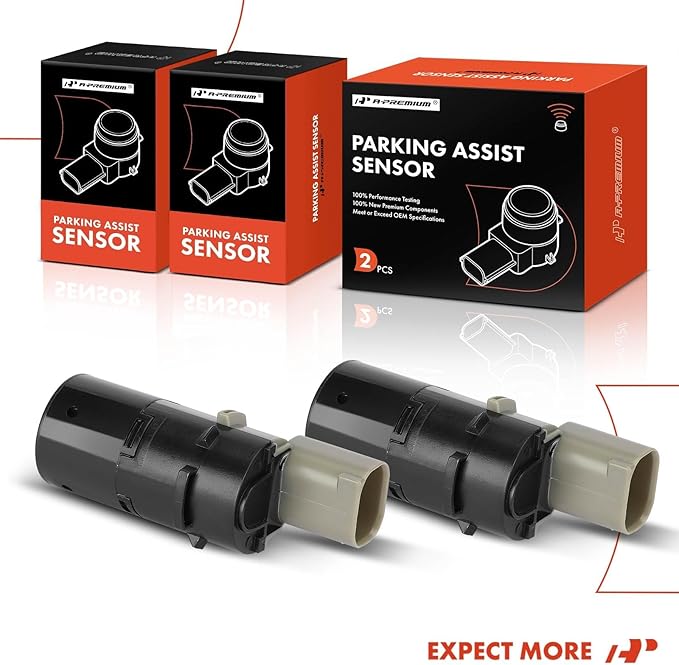 A-Premium 2-PC Front Reverse Backup Parking Assist Sensor Compatible with Select BMW Models - X5 2000-2006, 525i 2004-2007, 5