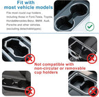 Car Tray for Eating & Laptop Desk - 360° Rotation Birch Wood Cup Holder/Steering Wheel Tray - Portable in-Car Dining & Work Desk, Universal Fit for Most Vehicles