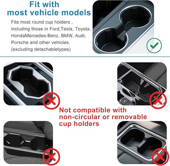Car Tray for Eating & Laptop Desk - 360° Rotation Birch Wood Cup Holder/Steering Wheel Tray - Portable in-Car Dining & Work Desk, Universal Fit for Most Vehicles