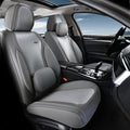 Coverado Seat Covers, Car Seat Covers Front Seats, Waterproof Nappa Leather Auto Seat Cover with Lumbar Head Pillow, Gray Sea