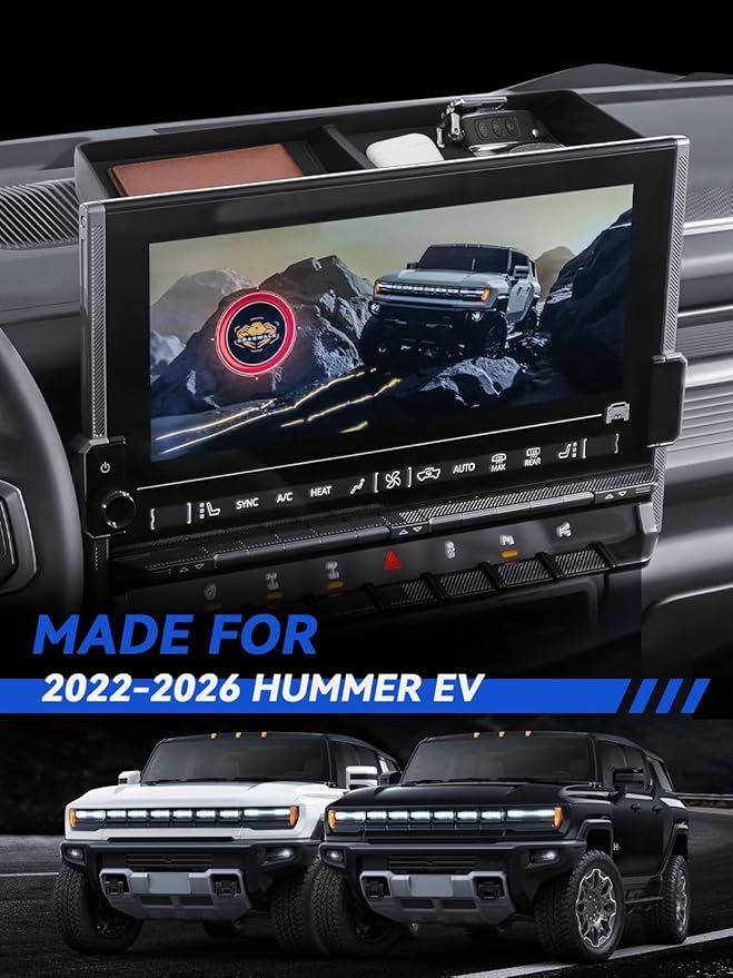 for Hummer EV Dashboard Center Console Organizer 2022 2023 2024 2025 2026 GMC Hummer EV Accessories Armrest Organizer Storage Box Insert Console Dash Tray